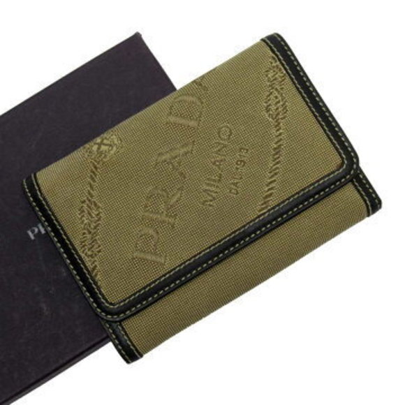 Prada Tri Wallet beige black Leather - Picture 1 of 3